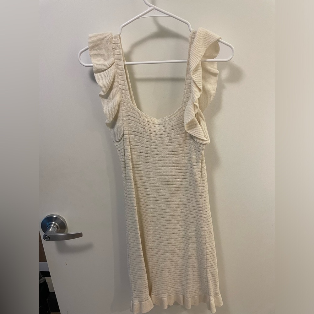 Anthropologie crochet mini dress with ruffles